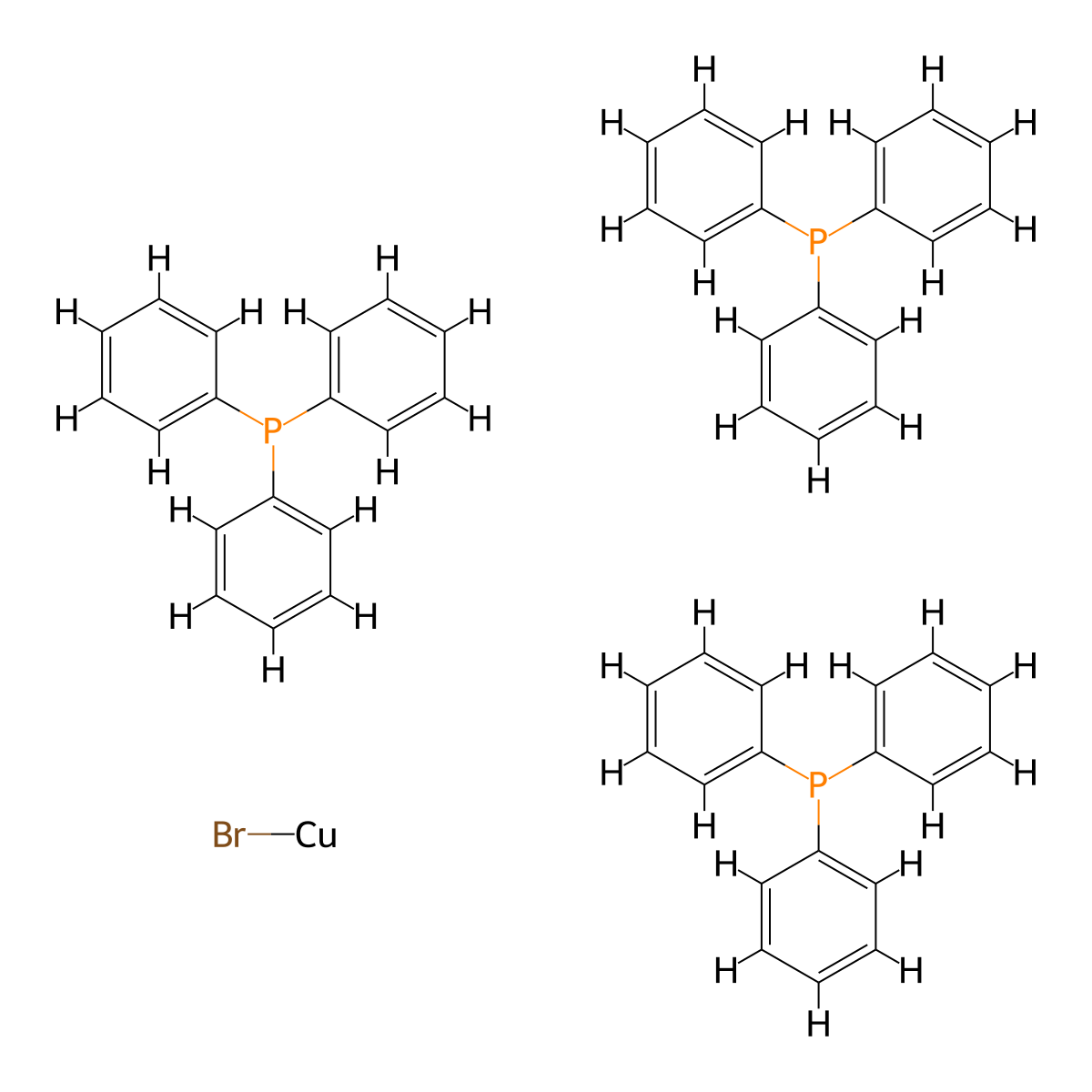 Bromotris(triphenylphosphine)copper(I) molecular structure, CAS 15709-74-7