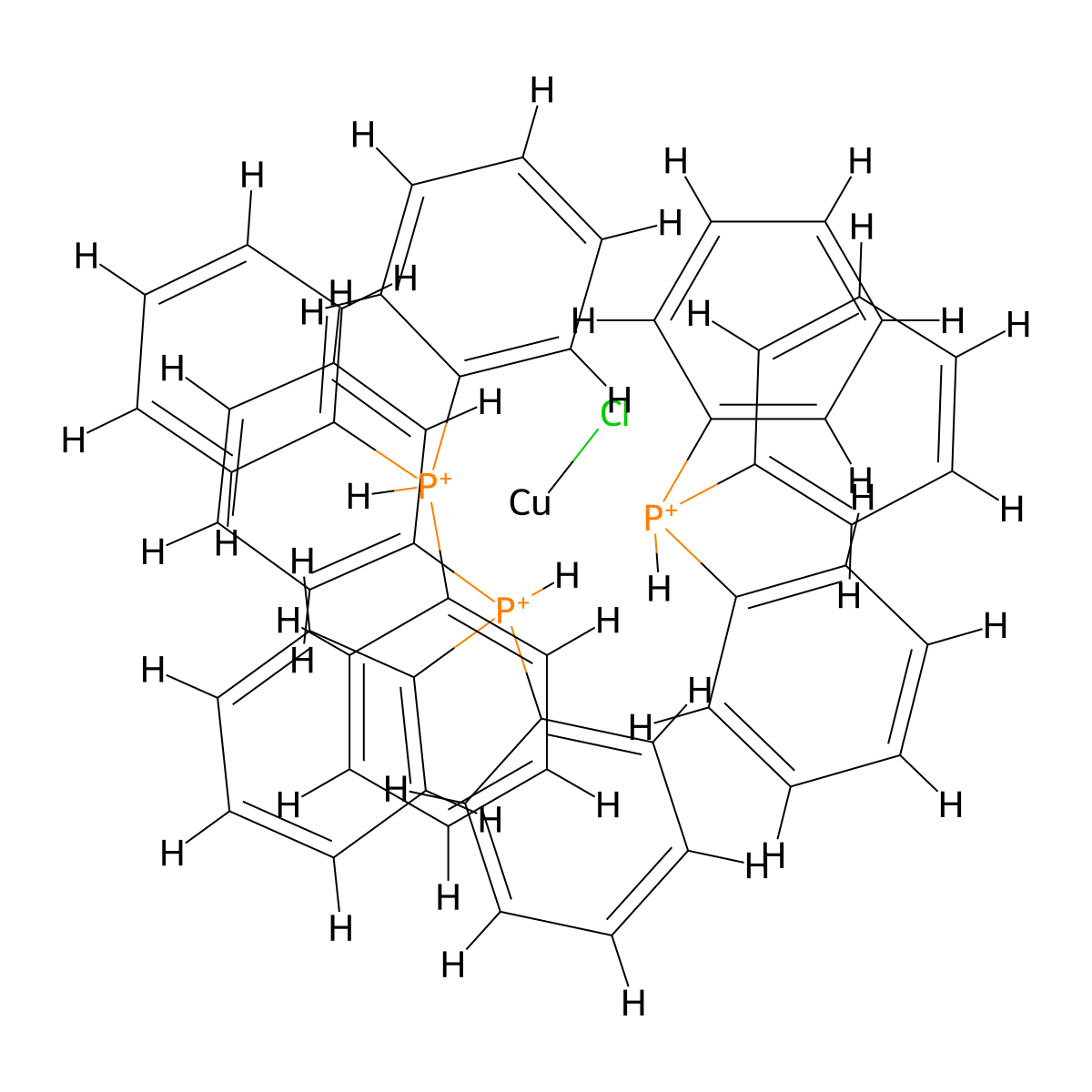 Chlorotris(triphenylphosphine)copper , Chlorotris(triphenylphosphine)copper molecular structure, CAS 15709-76-9