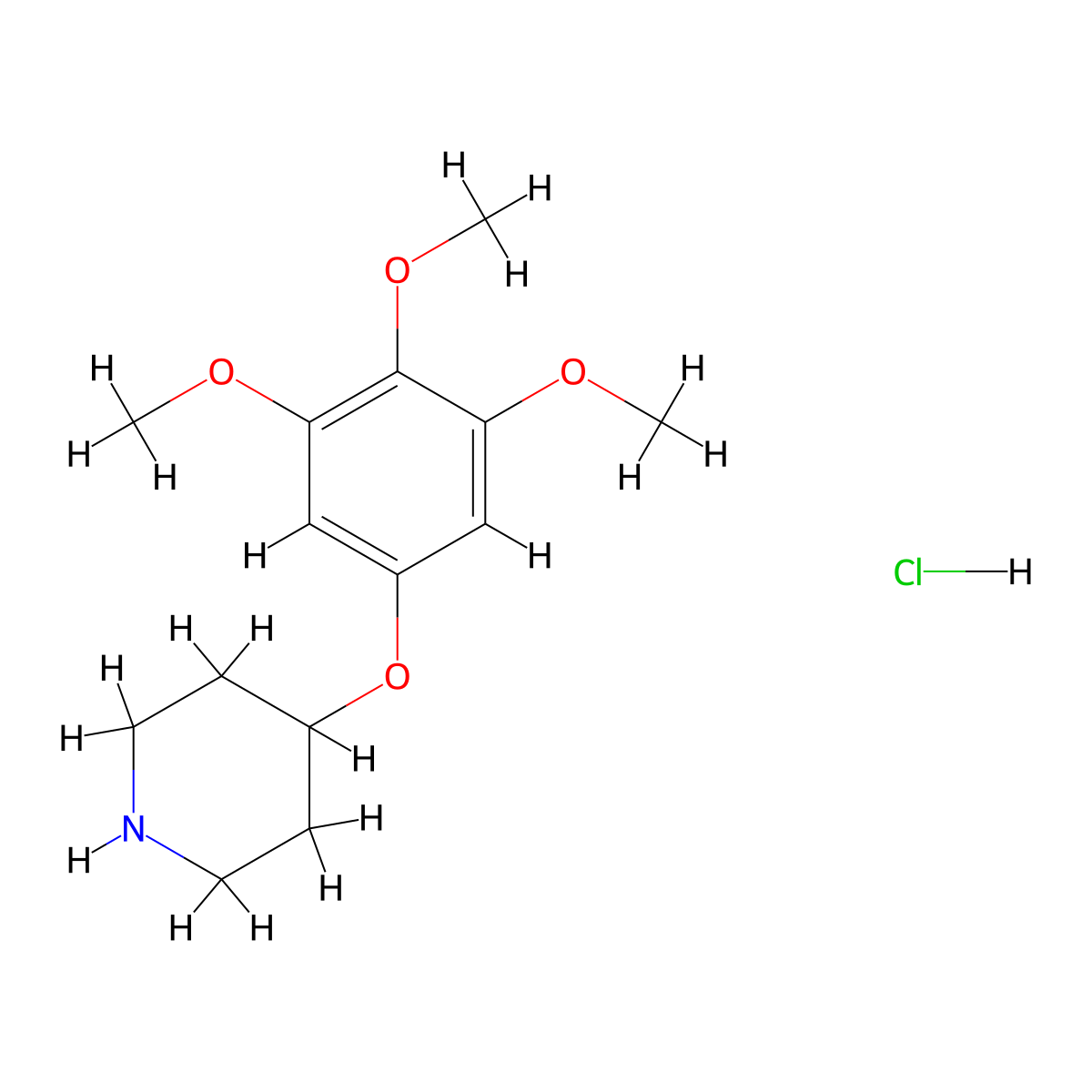 4-(3,4,5-Trimethoxyphenoxy)piperidine HCl molecular structure, CAS 157098-36-7