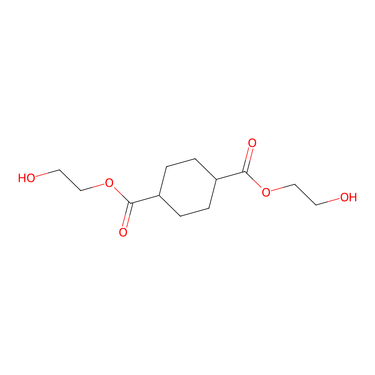 Bis(2-hydroxyethyl) cyclohexane-1,4-dicarboxylate molecular structure, CAS 1571-00-2