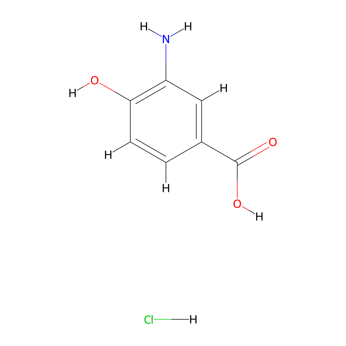3-Amino-4-hydroxybenzoic acid--hydrogen chloride (1/1) molecular structure, CAS 1571-65-9