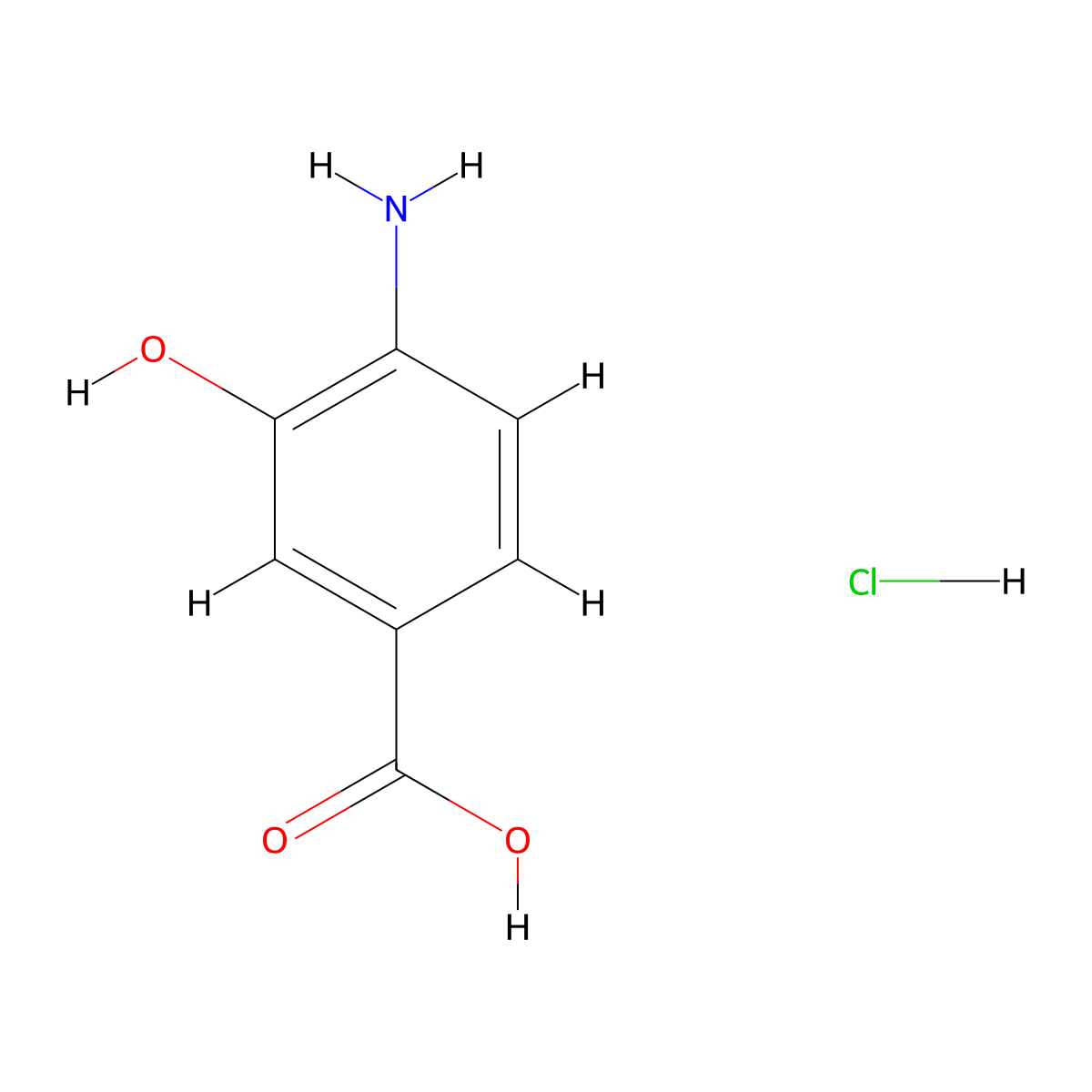 4-Amino-3-hydroxybenzoic acid hydrochloride molecular structure, CAS 1571-67-1