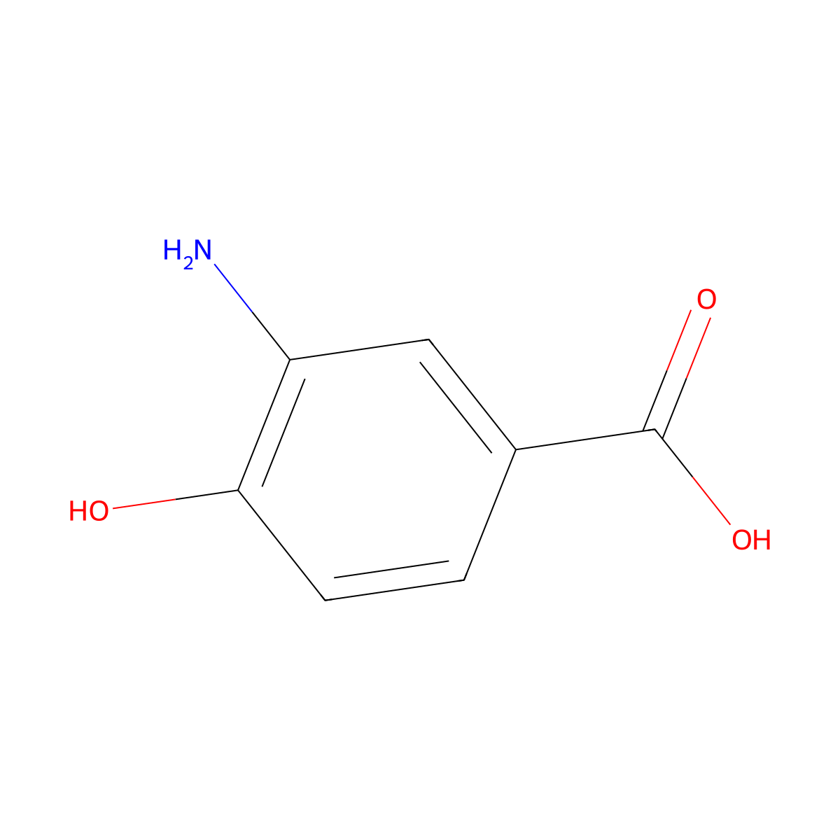 3-Amino-4-hydroxybenzoic acid molecular structure, CAS 1571-72-8