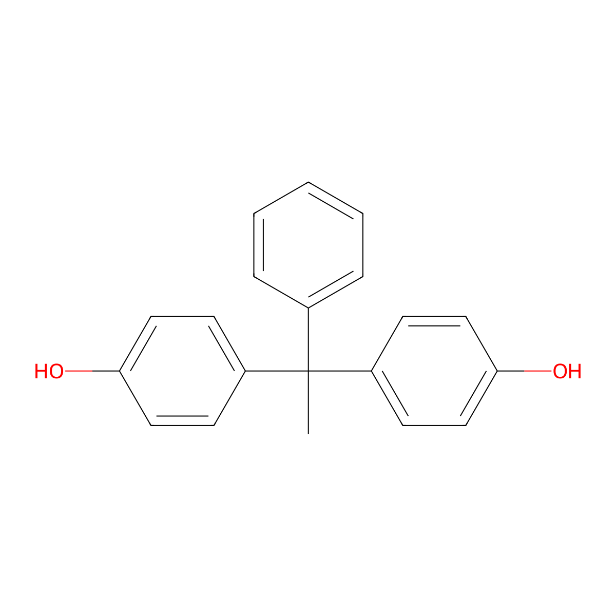 4,4'-(1-Phenylethylidene)bisphenol molecular structure, CAS 1571-75-1