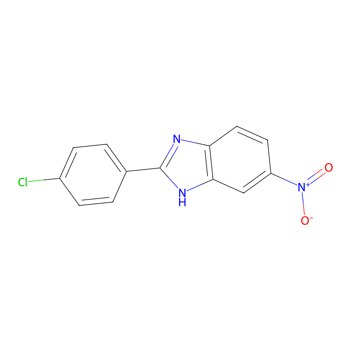 2-(4-Chlorophenyl)-5-nitrobenzimidazole molecular structure, CAS 1571-87-5