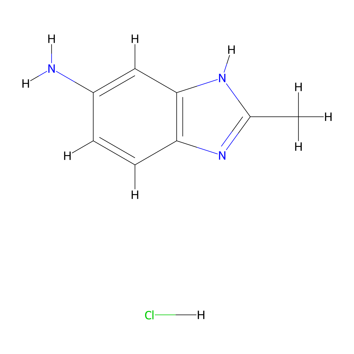 2-Methyl-1H-benzo[d]imidazol-5-amine hydrochloride molecular structure, CAS 1571-93-3