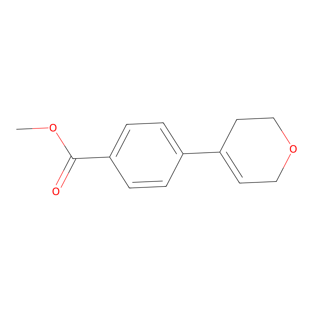 Benzoic acid, 4-(3,6-dihydro-2H-pyran-4-yl)-, methyl ester molecular structure, CAS 1571033-20-9