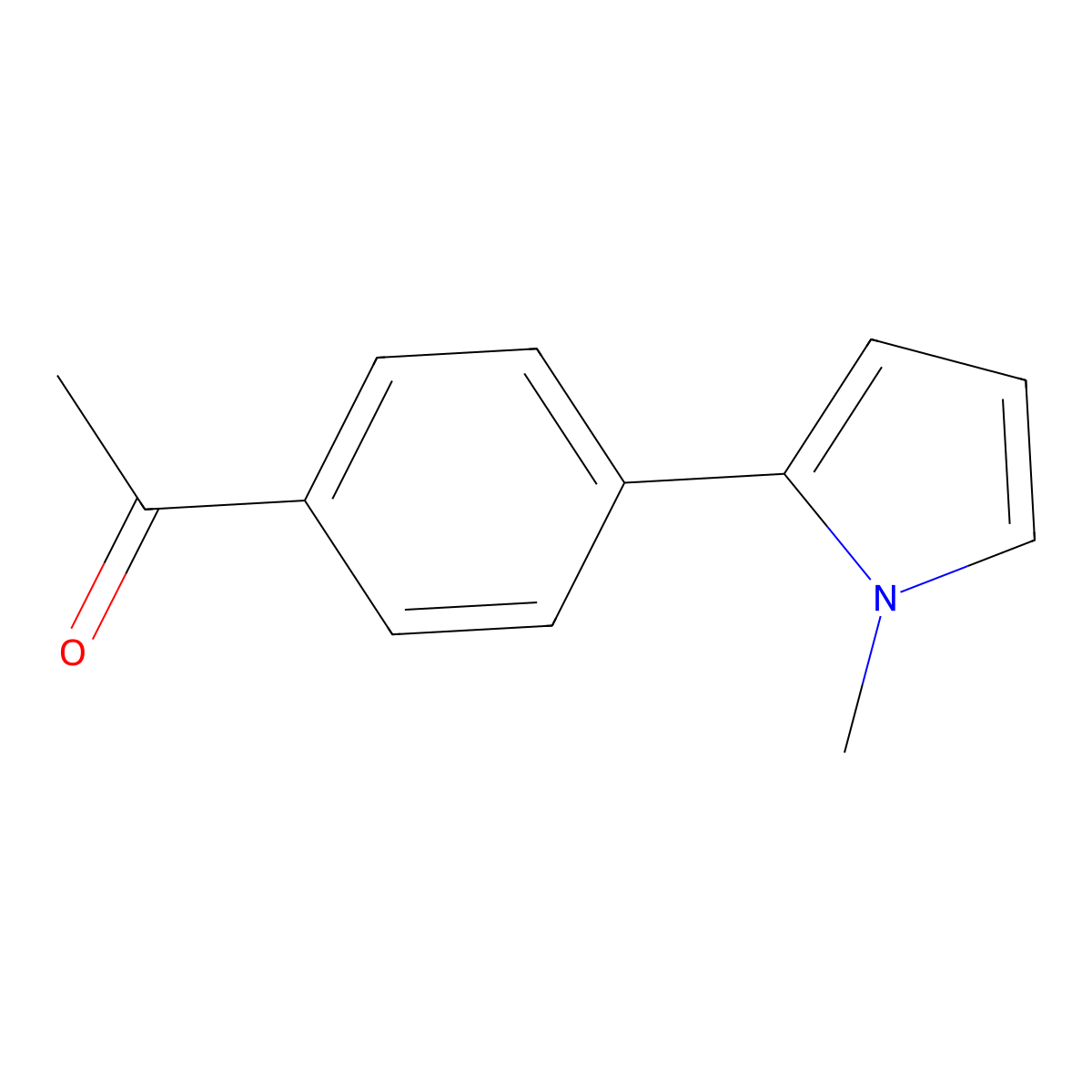 1-[4-(1-methyl-1H-pyrrol-2-yl)phenyl]ethan-1-one molecular structure, CAS 1571068-30-8