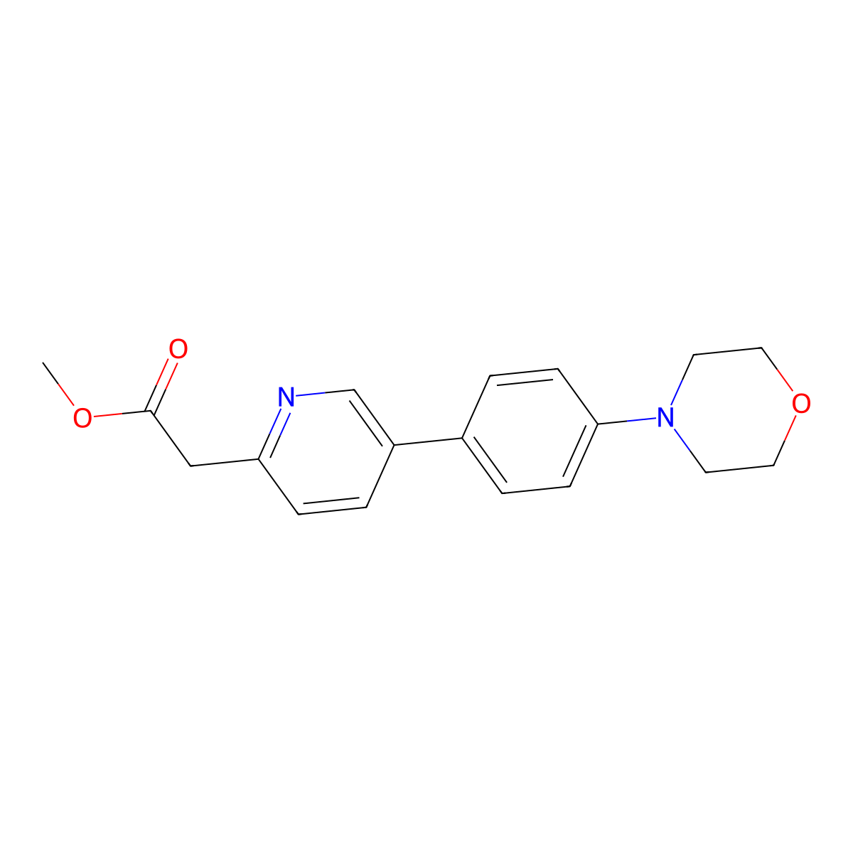 Methyl 5-[4-(4-morpholinyl)phenyl]-2-pyridineacetate molecular structure, CAS 1571072-93-9