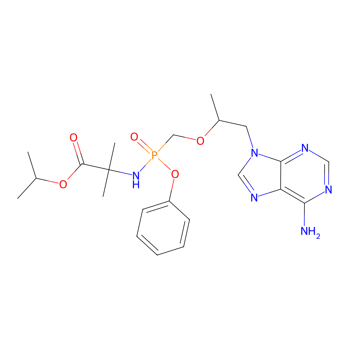 (1R)-Tenofovir amibufenamide molecular structure, CAS 1571076-15-7