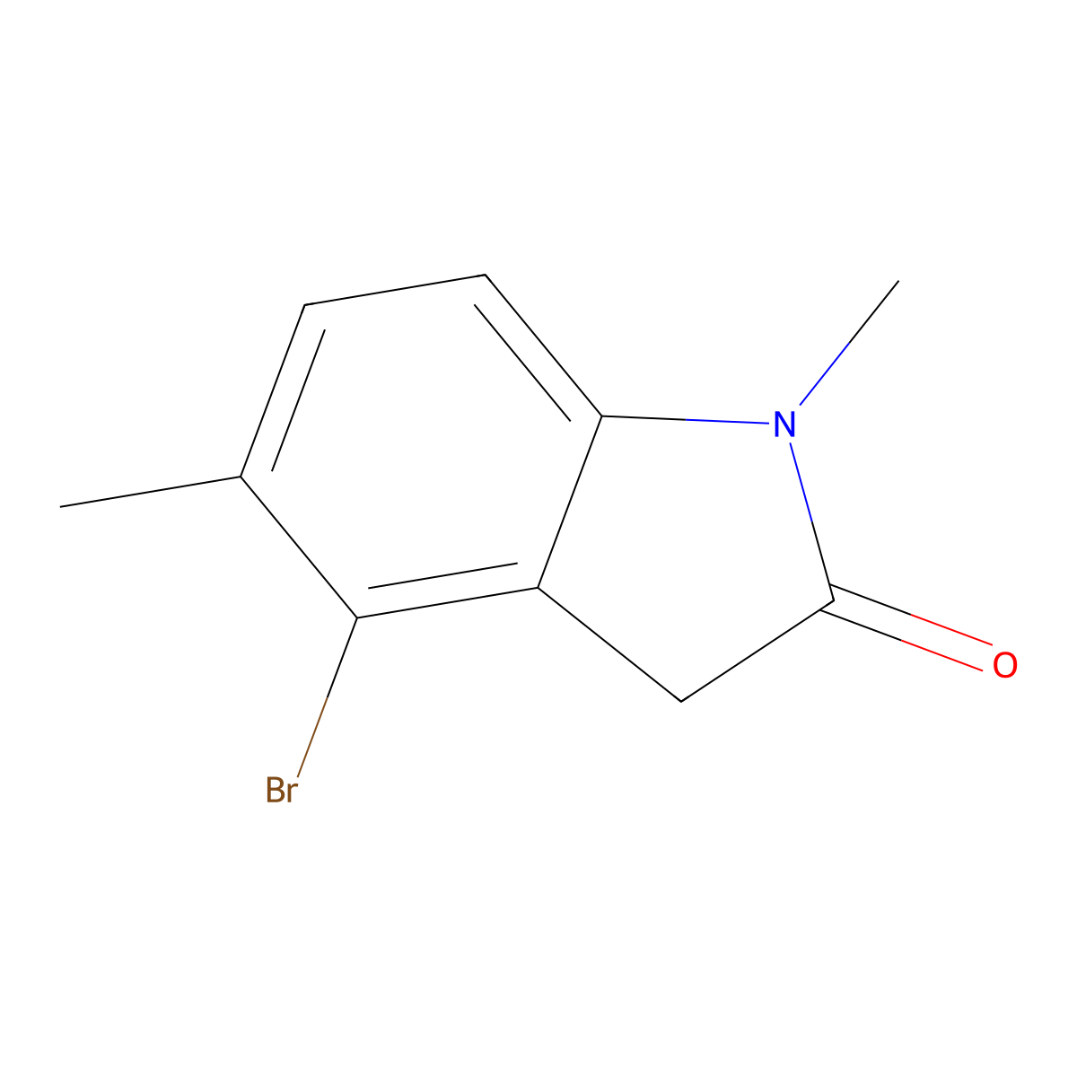 4-Bromo-1,5-dimethylindolin-2-one molecular structure, CAS 1571136-59-8