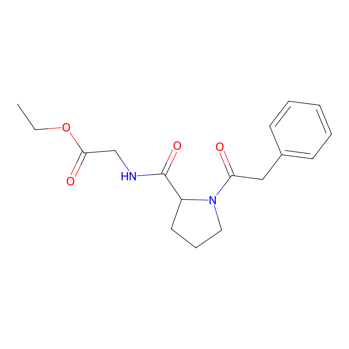 1-(2-Phenylacetyl)-L-prolylglycine ethy ester molecular structure, CAS 157115-85-0
