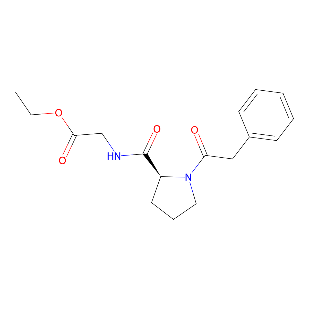 1-(2-Phenylacetyl)-L-prolylglycine ethy ester molecular structure, CAS 157115-85-0