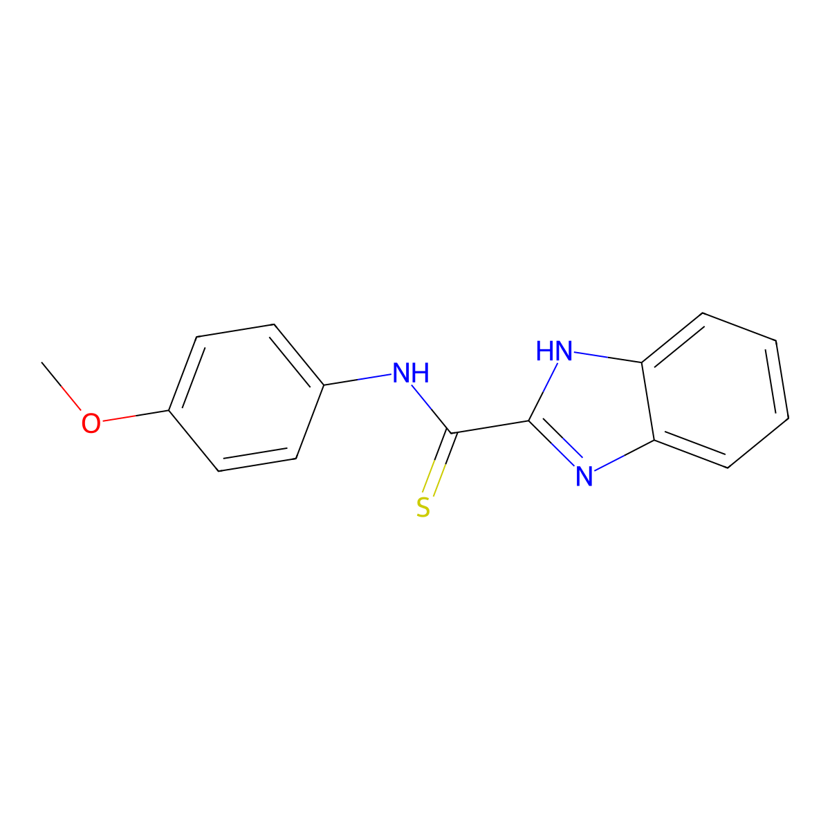 N-(4-methoxyphenyl)-1H-benzimidazole-2-carbothioamide molecular structure, CAS 157116-96-6