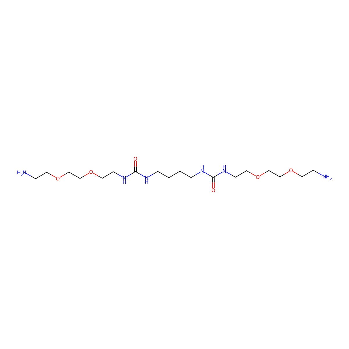 1,1'-(Butane-1,4-diyl)bis(3-(2-(2-(2-aminoethoxy)ethoxy)ethyl)urea) molecular structure, CAS 1571191-82-6