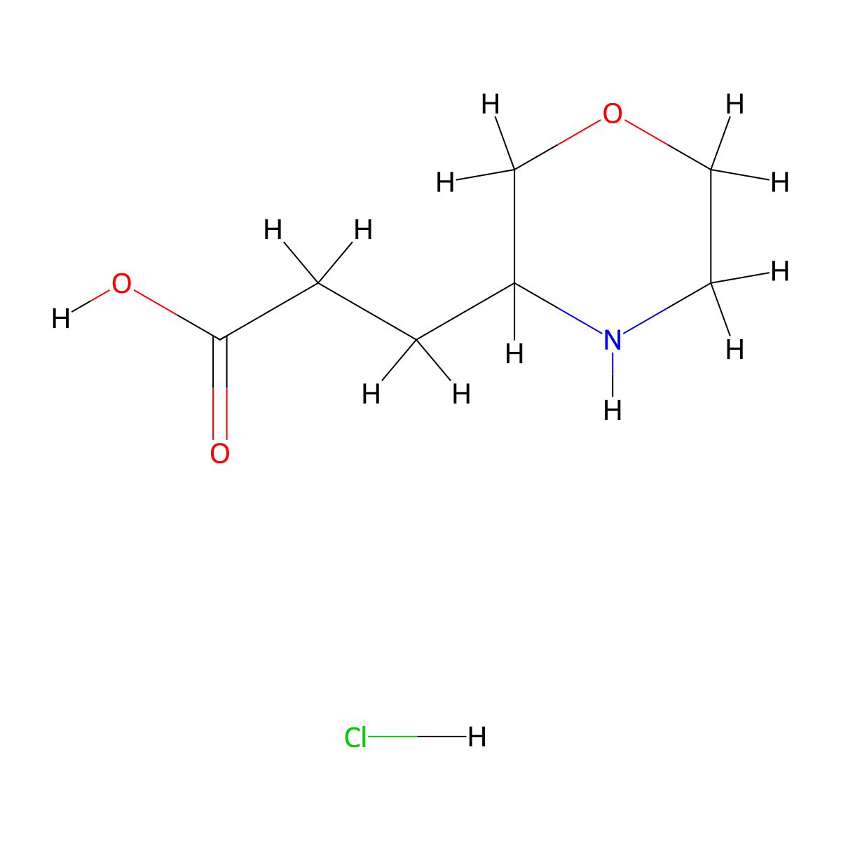 3-Morpholin-3-yl-propionic acid hydrochloride molecular structure, CAS 1571212-21-9