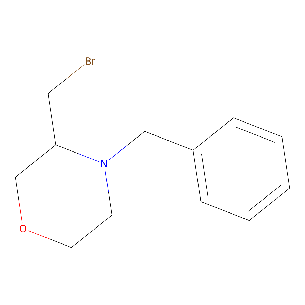4-Benzyl-3-(bromomethyl)morpholine molecular structure, CAS 1571214-28-2