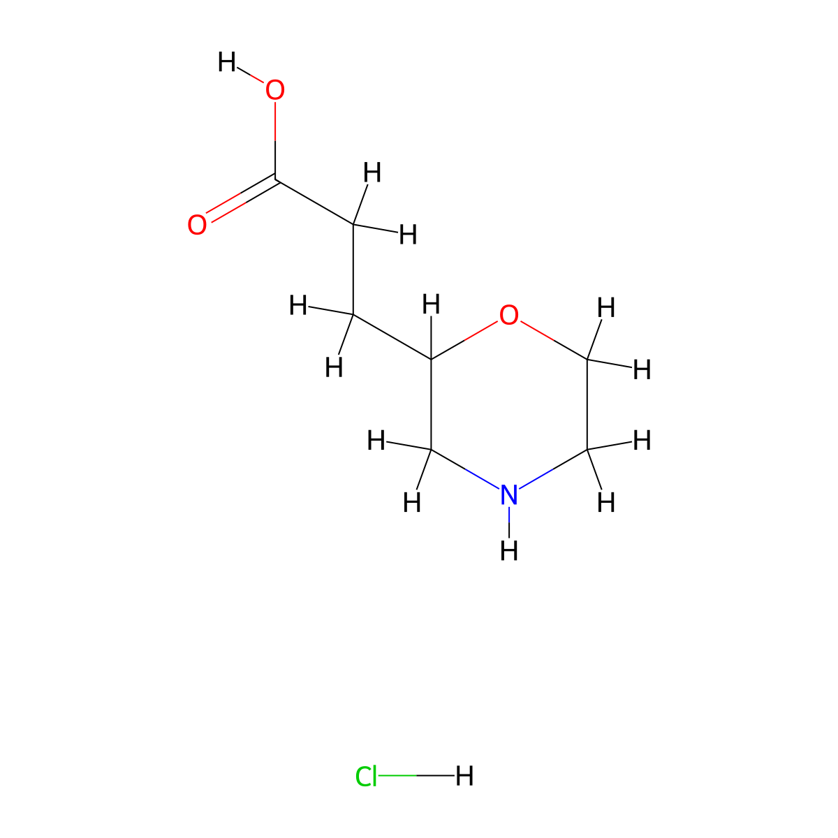 3-(Morpholin-2-yl)propanoic acid hydrochloride molecular structure, CAS 1571216-45-9