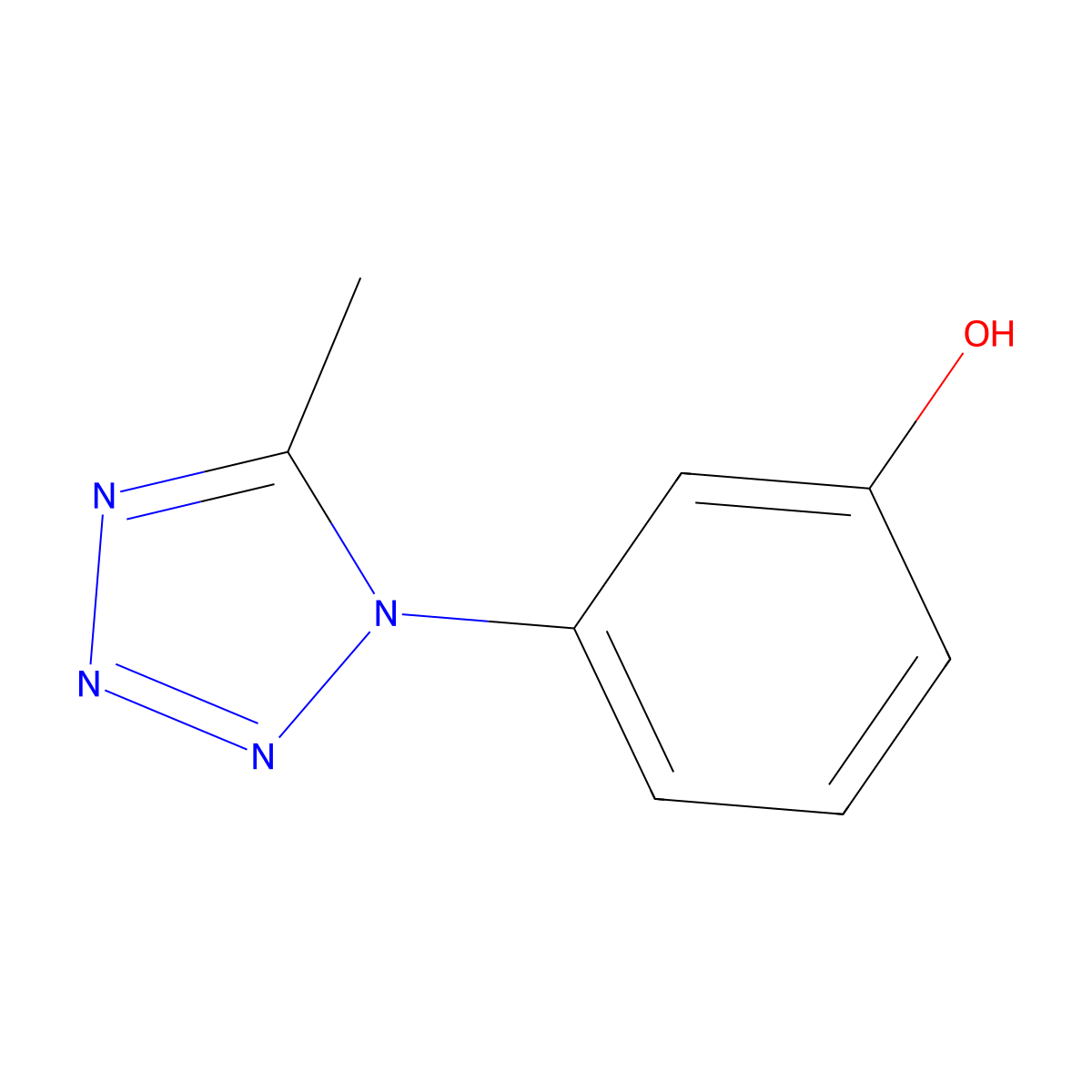 3-(5-methyl-1H-tetrazol-1-yl)phenol molecular structure, CAS 157124-40-8