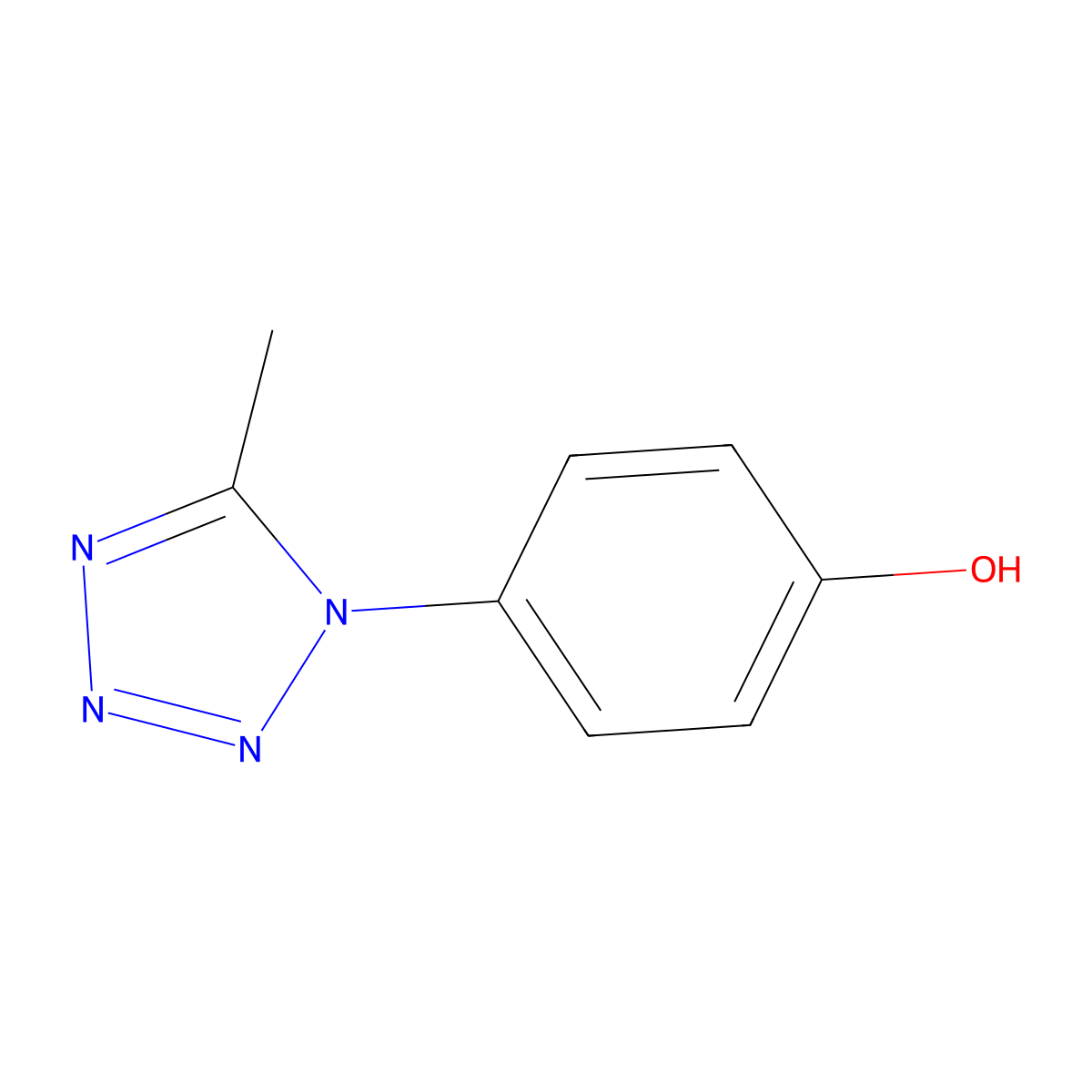 4-(5-methyl-1H-tetrazol-1-yl)phenol molecular structure, CAS 157124-41-9