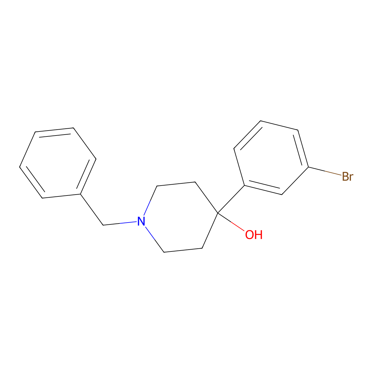 4-(3-Bromophenyl)-1-(phenylmethyl)-4-piperidinol molecular structure, CAS 157133-86-3