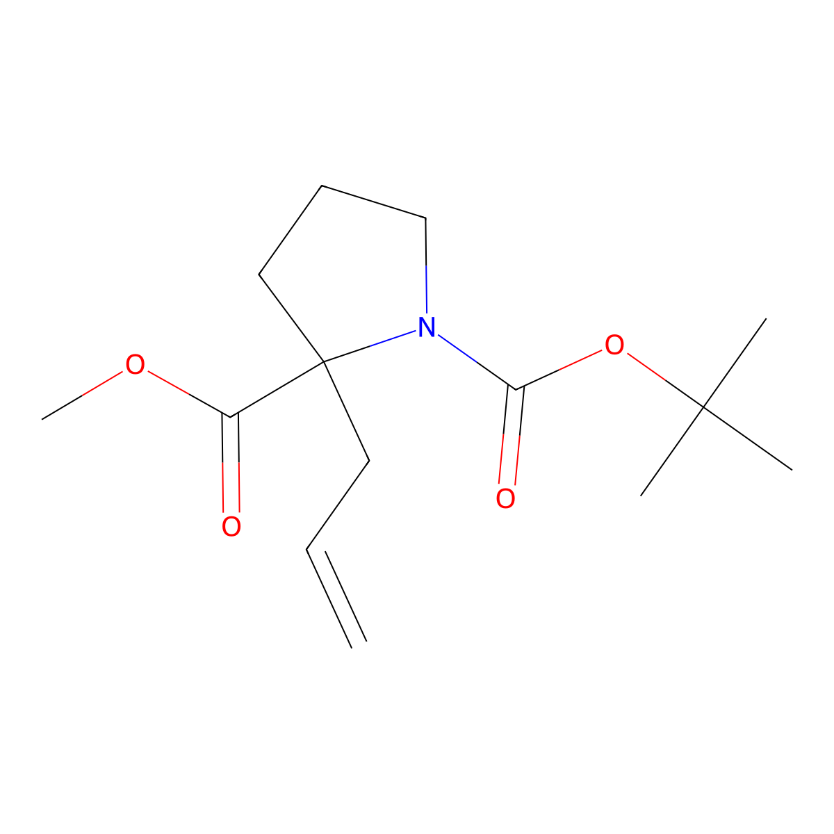 1-Tert-butyl 2-methyl 2-(prop-2-EN-1-YL)pyrrolidine-1,2-dicarboxylate molecular structure, CAS 157138-01-7