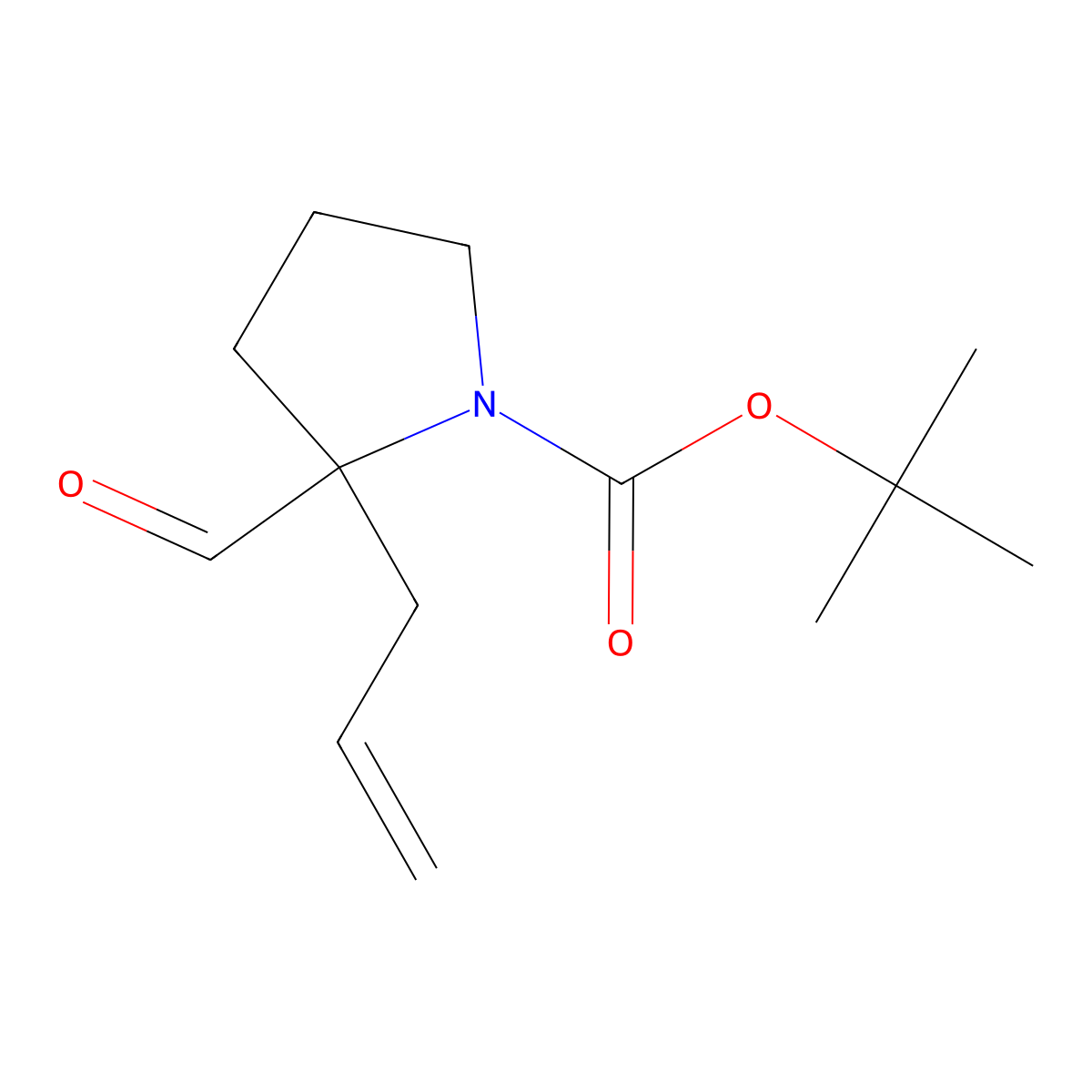 Tert-butyl 2-formyl-2-(prop-2-en-1-yl)pyrrolidine-1-carboxylate molecular structure, CAS 157138-03-9