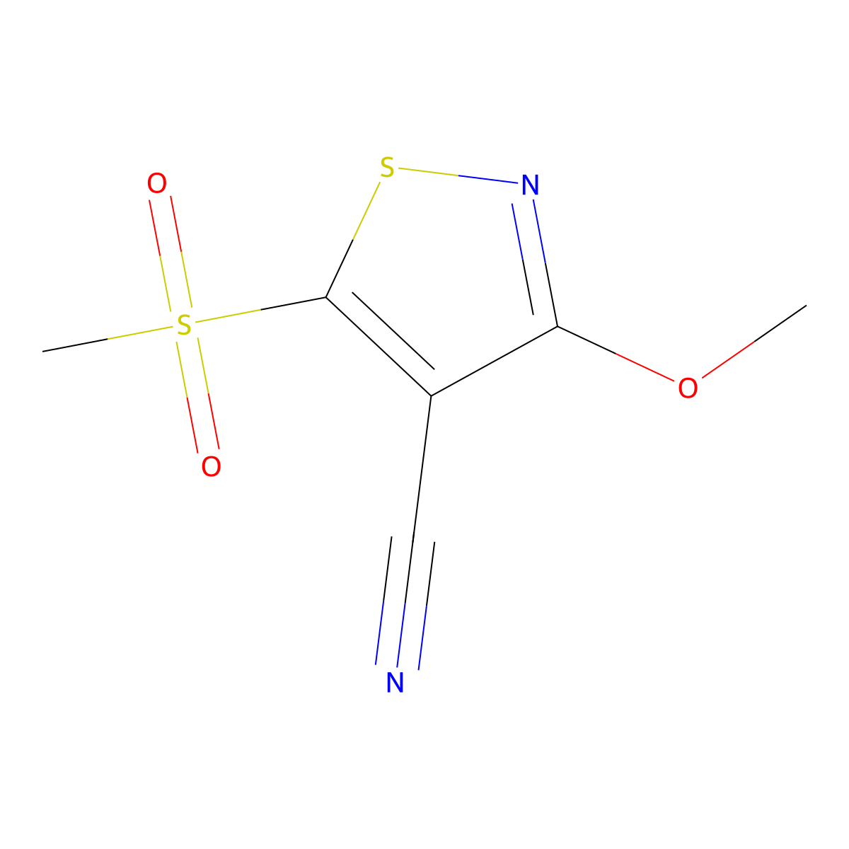 5-Methanesulfonyl-3-methoxy-1,2-thiazole-4-carbonitrile molecular structure, CAS 157138-41-5