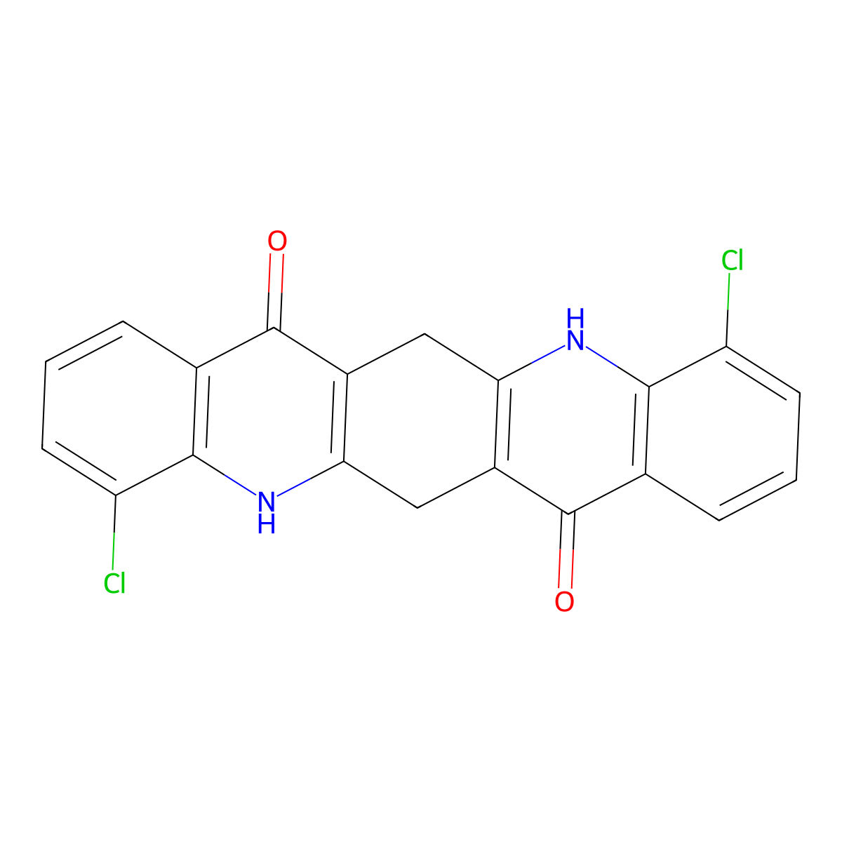 Quino[2,3-b]acridine-7,14-dione, 4,11-dichloro-5,6,12,13-tetrahydro- molecular structure, CAS 15715-19-2