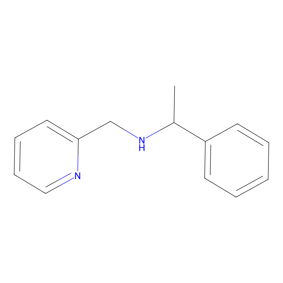 (R)-(1-Phenyl-ethyl)-pyridin-2-ylmethyl-amine molecular structure, CAS 157160-17-3