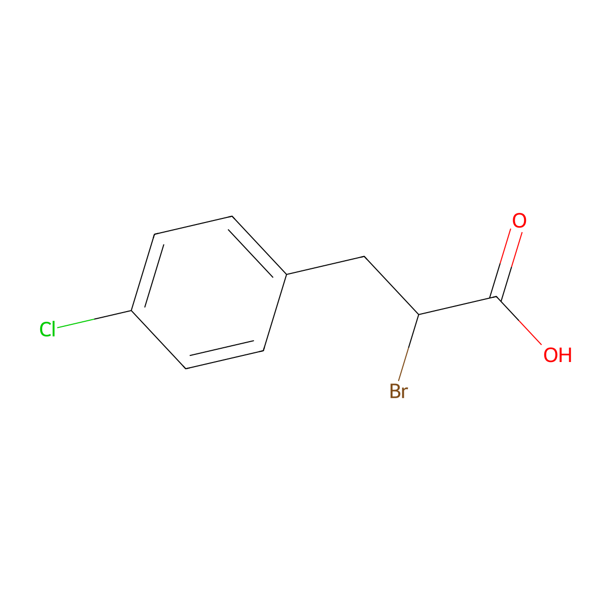 2-bromo-3-(4-chlorophenyl)propanoic Acid molecular structure, CAS 157160-43-5