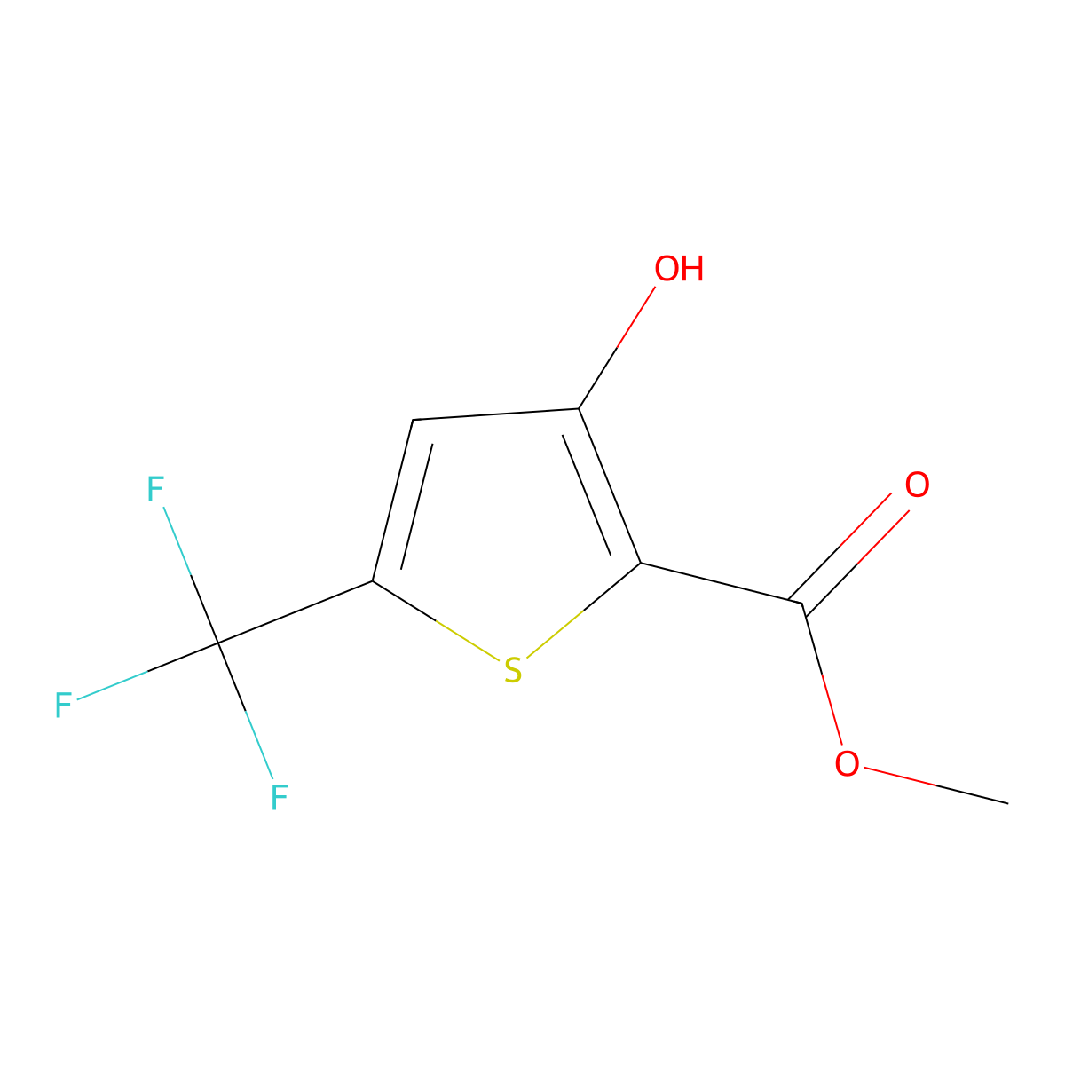 Methyl 3-hydroxy-5-(trifluoromethyl)thiophene-2-carboxylate molecular structure, CAS 157162-16-8