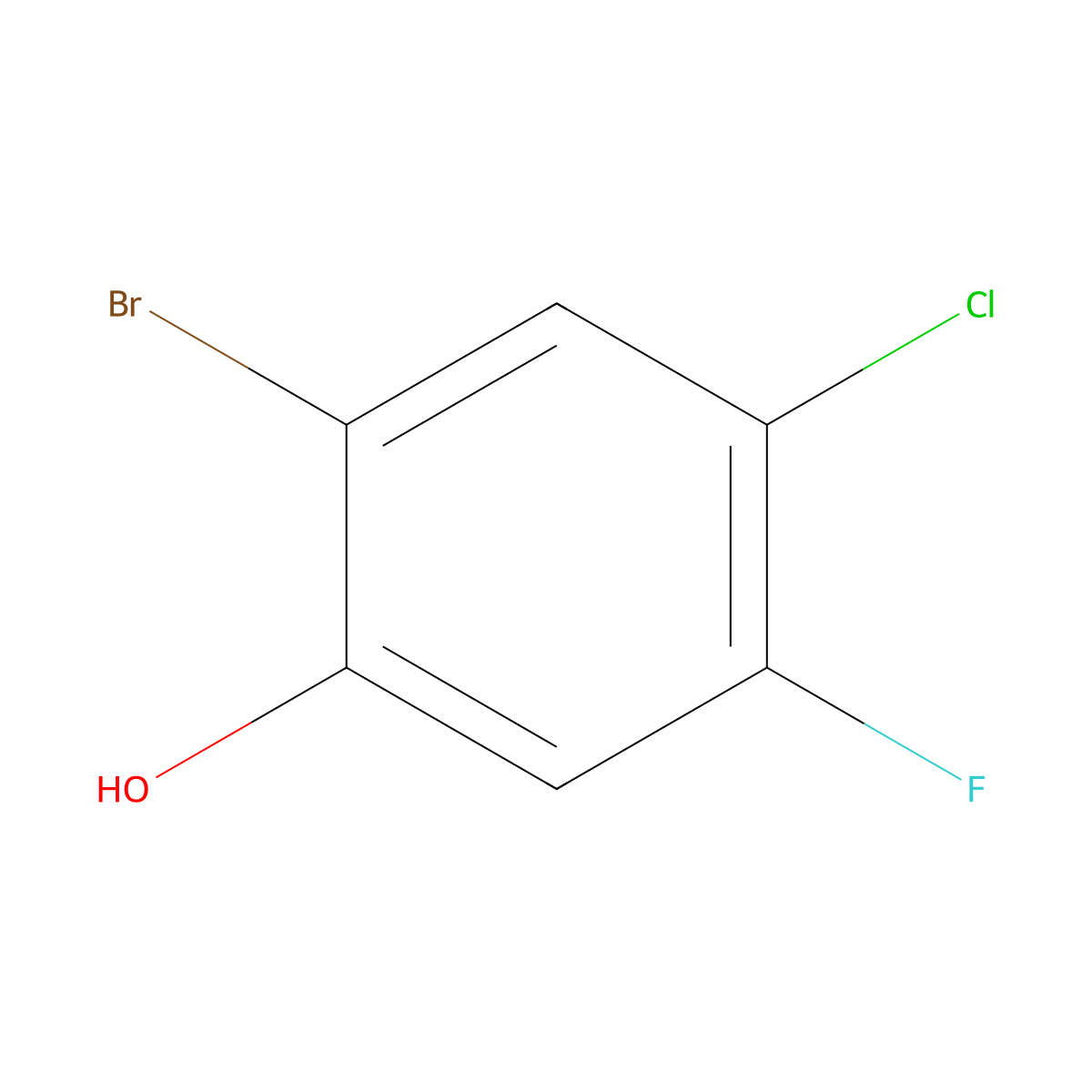 2-Bromo-4-chloro-5-fluorophenol molecular structure, CAS 157165-23-6