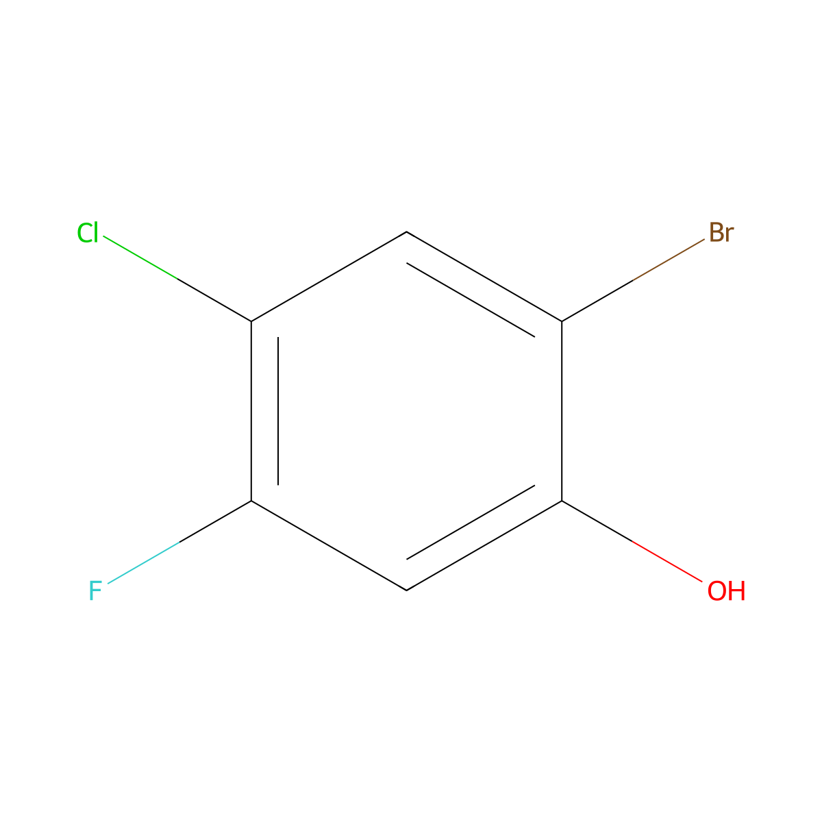 2-Bromo-4-chloro-5-fluorophenol molecular structure, CAS 157165-23-6