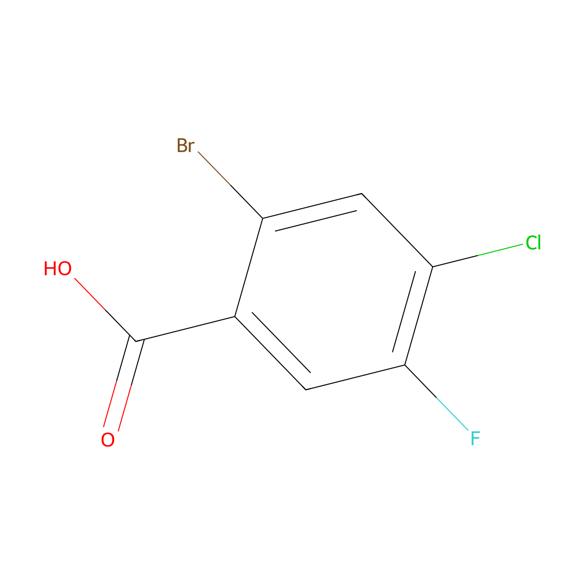 2-Bromo-4-chloro-5-fluorobenzoic acid molecular structure, CAS 157165-24-7