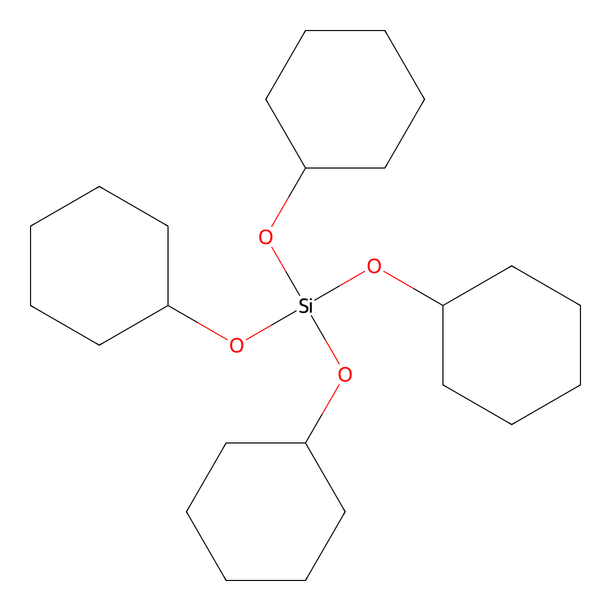 Silicic acid (H4SiO4), tetracyclohexyl ester molecular structure, CAS 15717-29-0