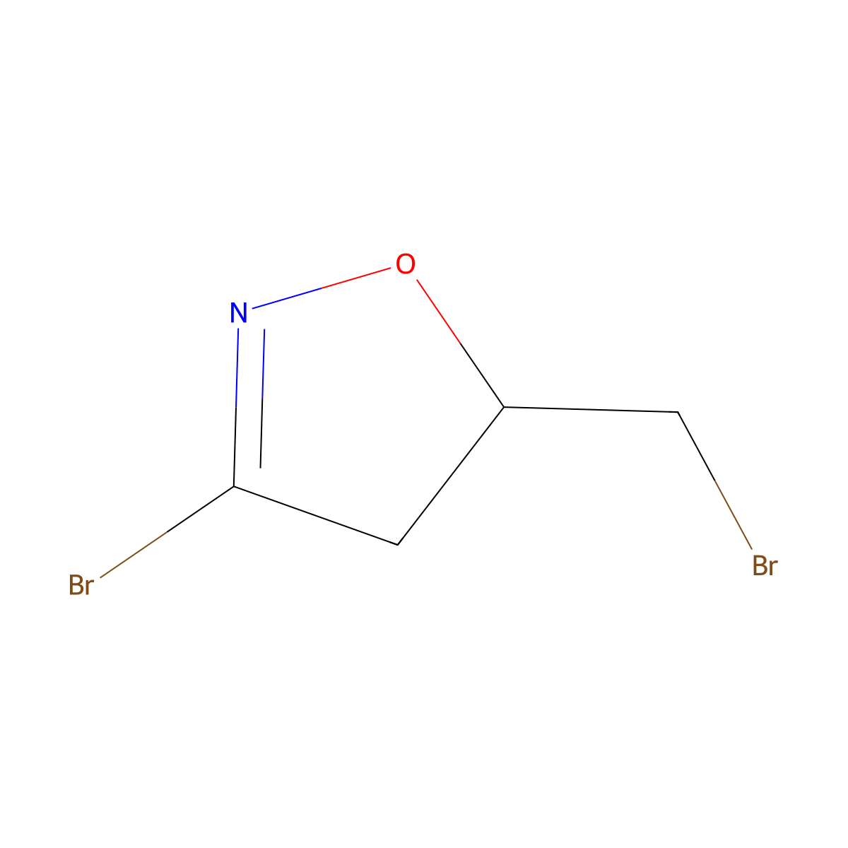3-Bromo-5-(bromomethyl)-4,5-dihydro-1,2-oxazole molecular structure, CAS 157171-27-2