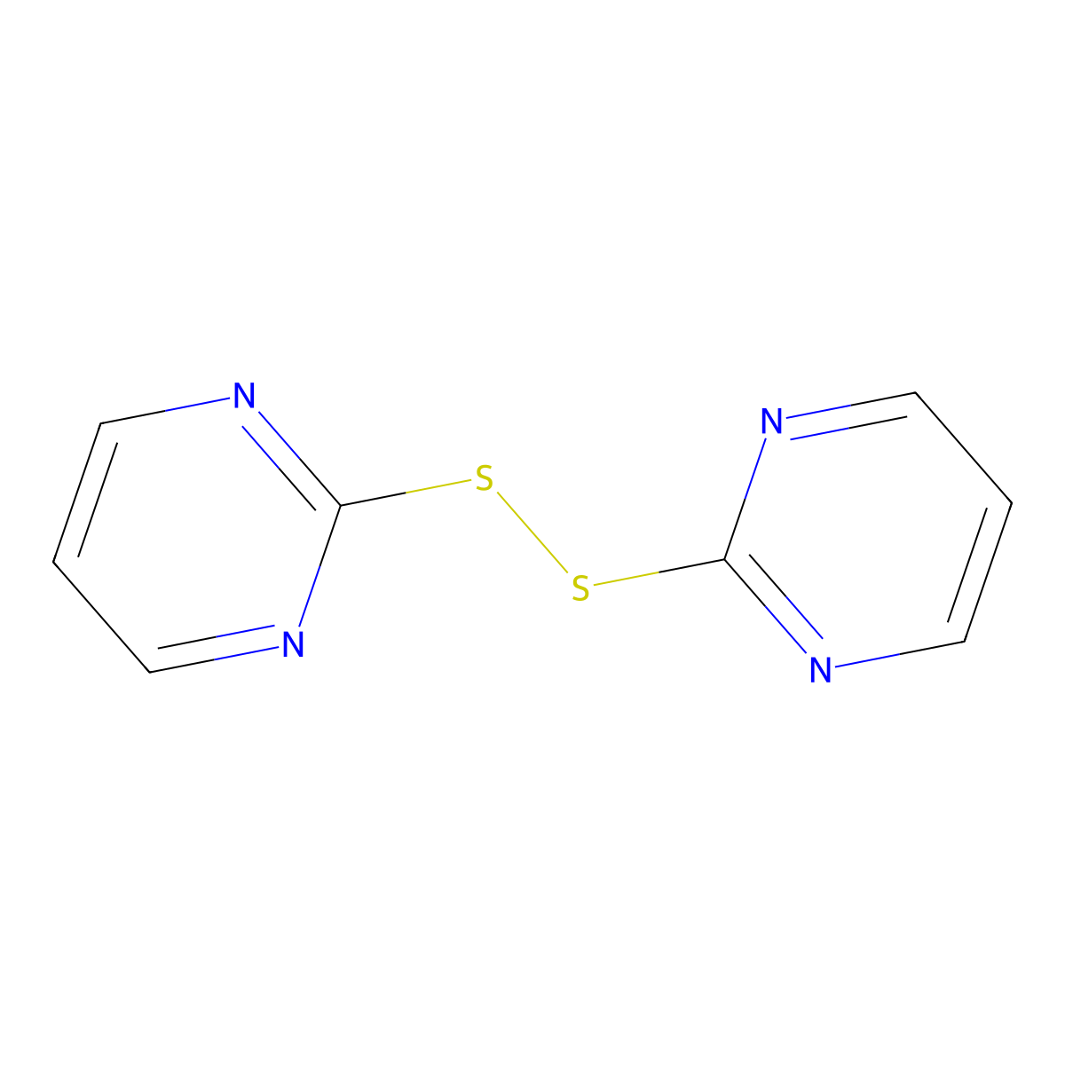 Bis(2-pyrimidyl) disulfide molecular structure, CAS 15718-46-4