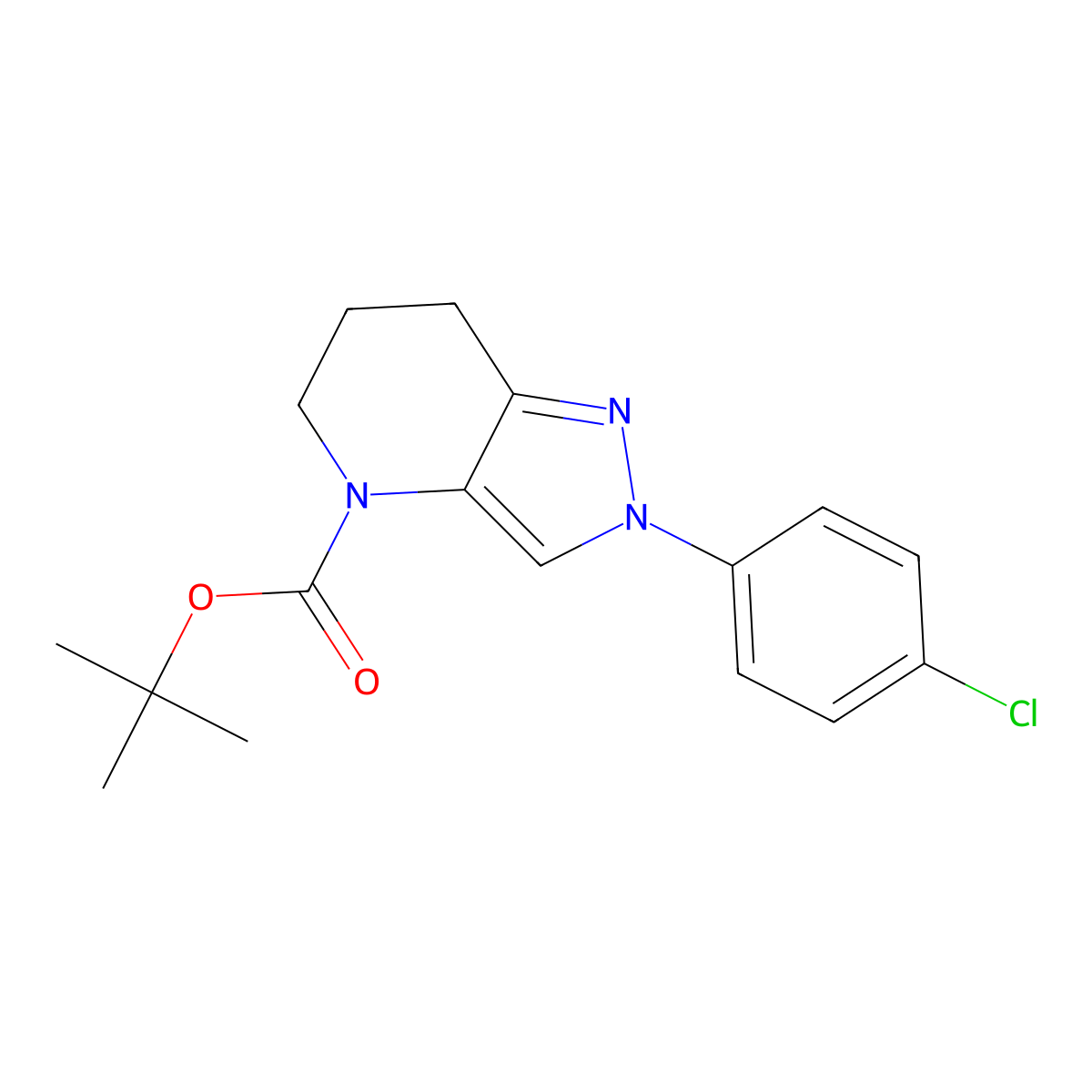 2-(4-Chloro-phenyl)-2,5,6,7-tetrahydro-pyrazolo[4,3-b]pyridine-4-carboxylic acid tert-butyl ester molecular structure, CAS 1571820-83-1