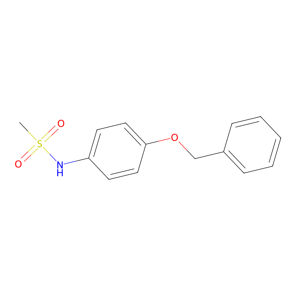 N-(4-phenylmethoxyphenyl)methanesulfonamide molecular structure, CAS 157187-49-0