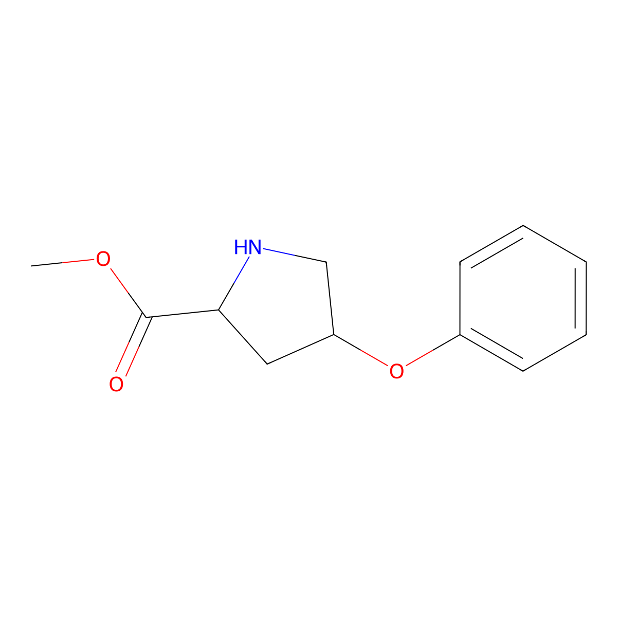 (2S,4S)-Methyl 4-phenoxypyrrolidine-2-carboxylate molecular structure, CAS 157187-62-7