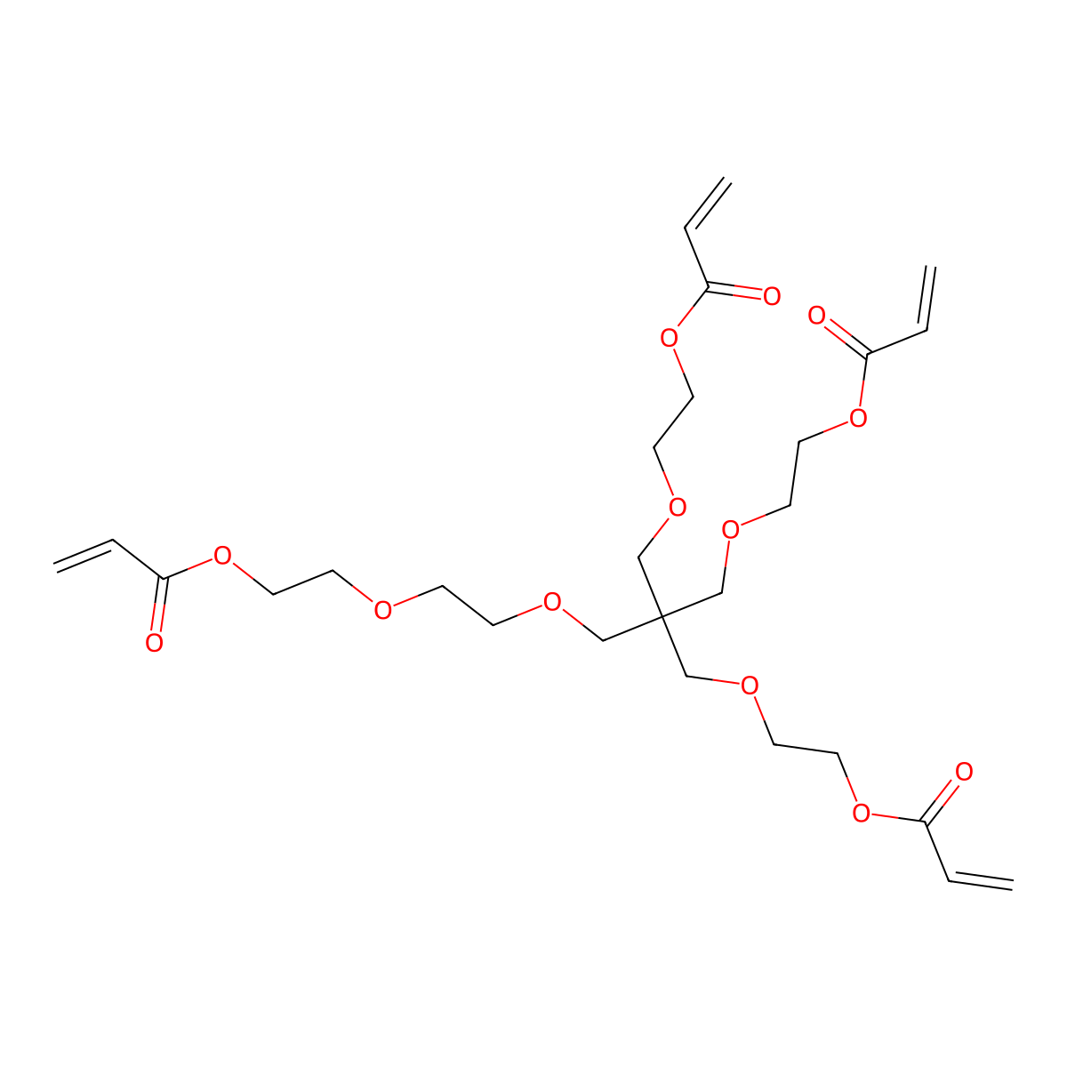 2-[2-[3-(2-Prop-2-enoyloxyethoxy)-2,2-bis(2-prop-2-enoyloxyethoxymethyl)propoxy]ethoxy]ethyl prop-2-enoate molecular structure, CAS 157187-86-5