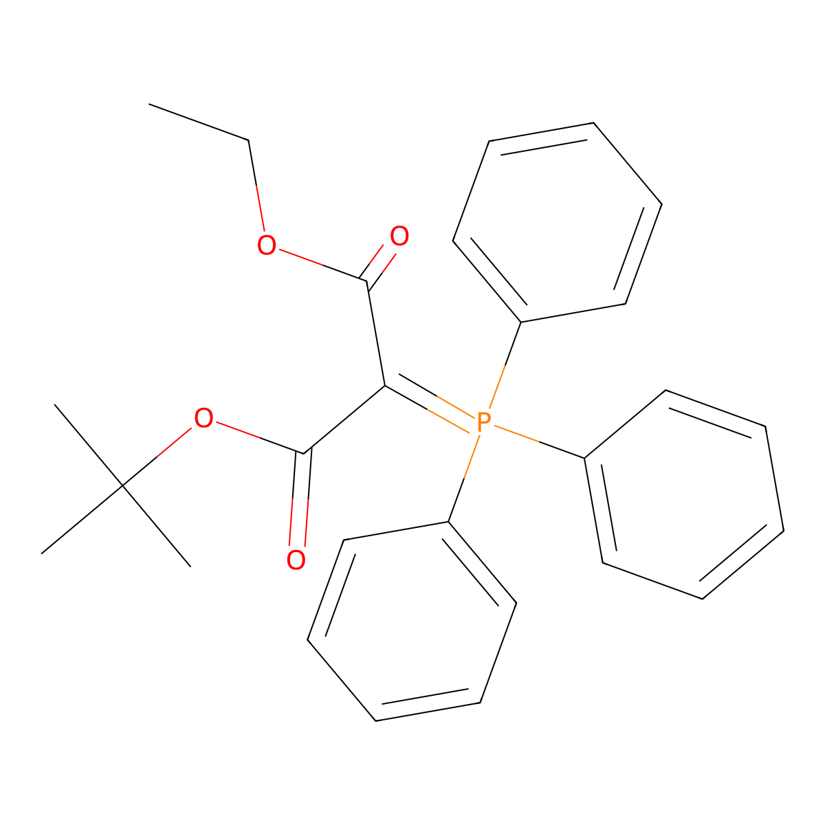 1-tert-Butyl 3-ethyl 2-(triphenylphosphoranylidene)malonate molecular structure, CAS 157188-20-0