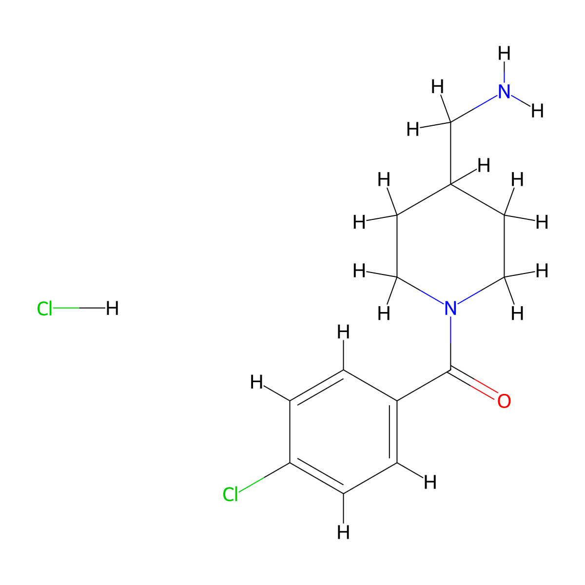 {[1-(4-Chlorobenzoyl)piperidin-4-yl]methyl}amine hydrochloride molecular structure, CAS 1571935-36-8