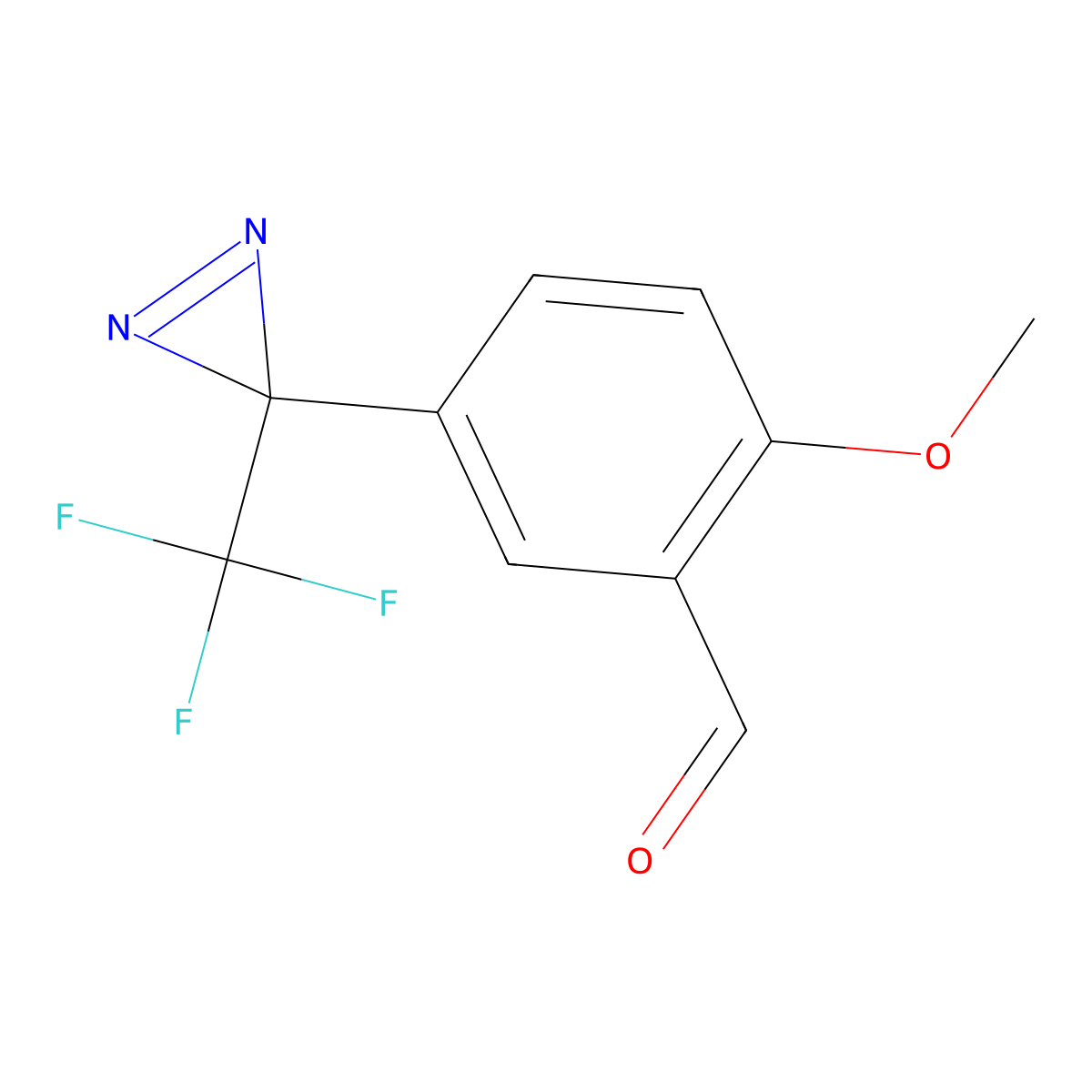 5-(3-(Trifluoromethyl)-3H-diazirin-3-yl)-2-methoxybenzaldehyde molecular structure, CAS 1571935-85-7