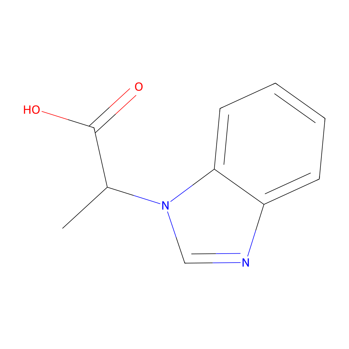 2-(1H-benzimidazol-1-yl)propanoic acid molecular structure, CAS 157198-79-3