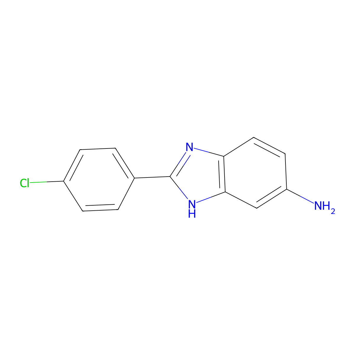 2-(4-chlorophenyl)-3H-benzimidazol-5-amine molecular structure, CAS 1572-01-6