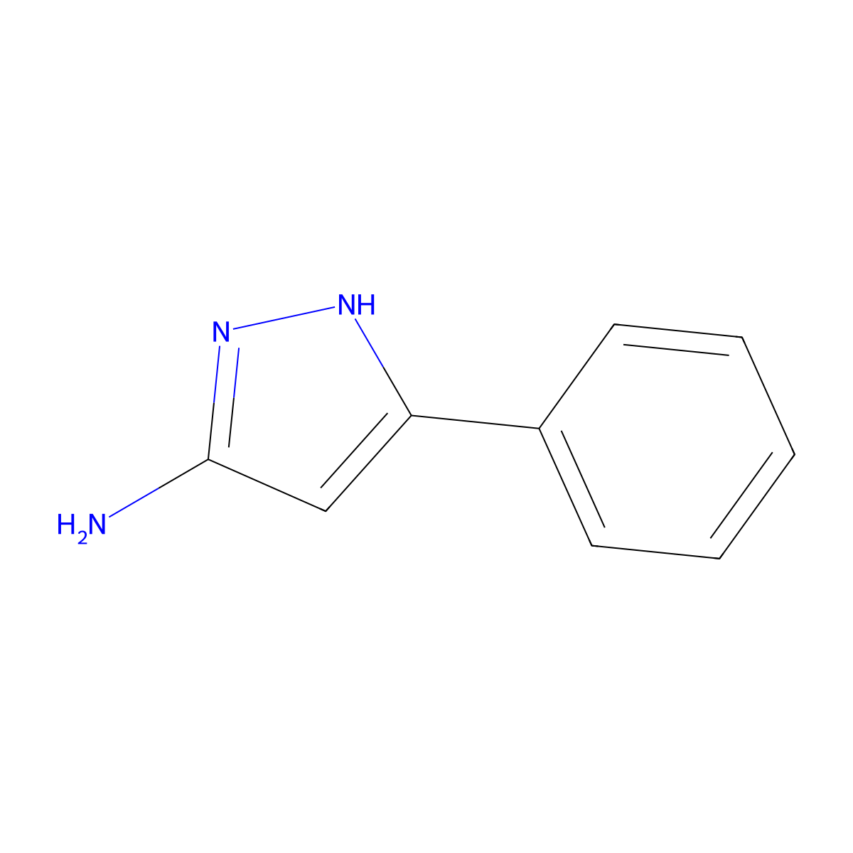 3-Amino-5-phenylpyrazole molecular structure, CAS 1572-10-7