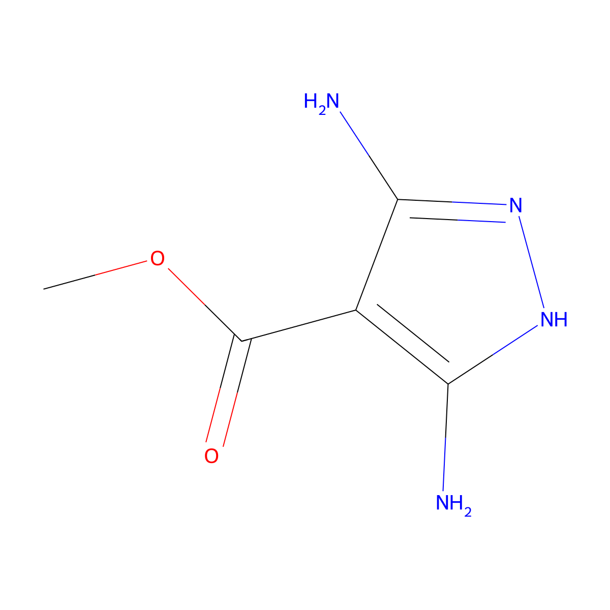 1H-Pyrazole-4-carboxylic acid, 3,5-diamino-, methyl ester molecular structure, CAS 1572-13-0