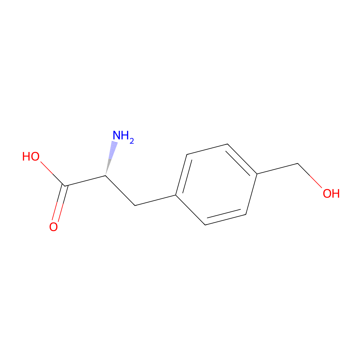 4-(Hydroxymethyl)-D-phenylalanine molecular structure, CAS 15720-17-9